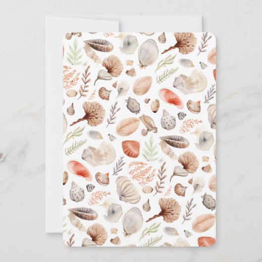 Beach Seashell Seaside Theme Party Bedankkaart (Achterkant)