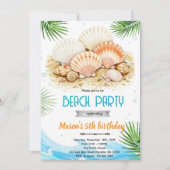Beach seashell theme invitation kaart (Voorkant)