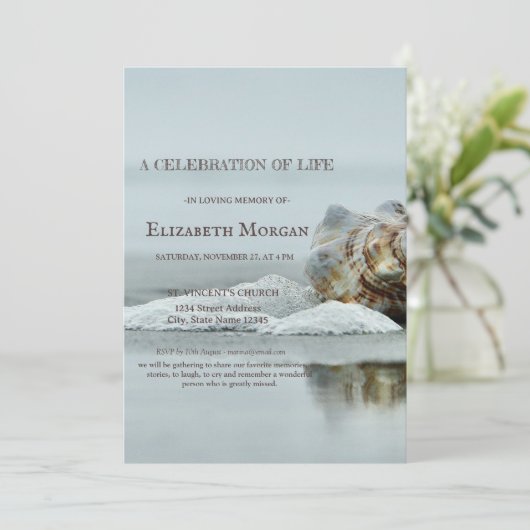 Beach Seashell viering van het leven Kaart (Staand voorkant)