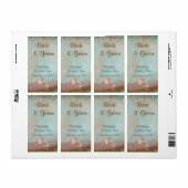Beach Seashells and Glitter Wedding Wine Etiket (Full Sheet)