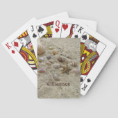 Beach Seashells and Sand Coastal Personalized Pokerkaarten (Achterkant)