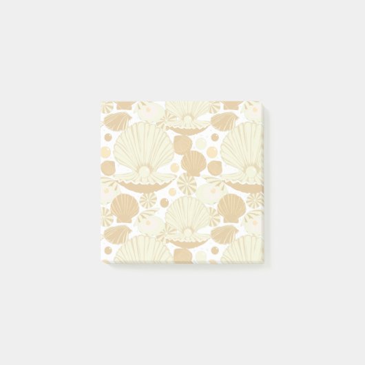 Beach Seashells Beige and White Post-it® Notes (Voorkant)
