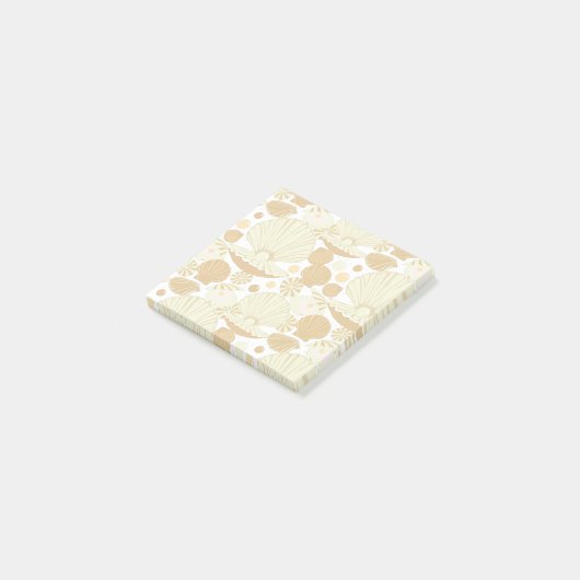 Beach Seashells Beige and White Post-it® Notes (Schuin)