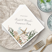 Beach Seashells Bloemen Palm Wedding Shower Party Servet
