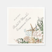 Beach Seashells Bloemen Palm Wedding Shower Party Servet (Voorkant)