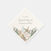 Beach Seashells Bloemen Palm Wedding Shower Party Servet (Hoek)