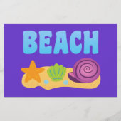 Beach Seashells Briefpapier (Voorkant)