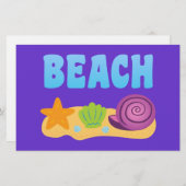 Beach Seashells Briefpapier (Voorkant / Achterkant)