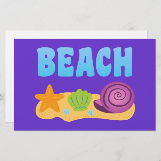 Beach Seashells Briefpapier (Voorkant / Achterkant)