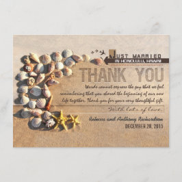 Beach Seashells bruiloft bedankkaarten Bedankkaart