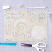 Beach Seashells Cream Italiaans schrijfpapier Tissuepapier (Craft)