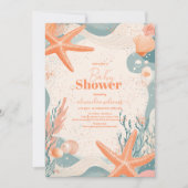 Beach Seashells Elegant Baby shower Kaart (Voorkant)