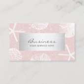 Beach Seashells Elegant Blush Pink Glitter Visitekaartje (Voorkant)