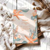 Beach Seashells Elegant Diapper Raffle Informatiekaartje