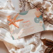 Beach Seashells Elegant Diapper Raffle Informatiekaartje