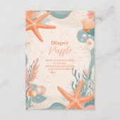 Beach Seashells Elegant Diapper Raffle Informatiekaartje (Voorkant)