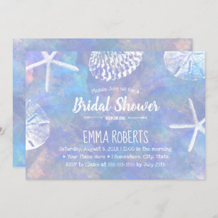 Beach Seashells Elegant Waterverf Vrijgezellenfees Kaart