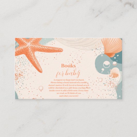 Beach Seashells Elegante Boeken voor Baby Informatiekaartje (Voorkant)