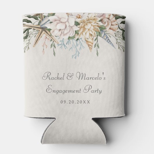 Beach Seashells Floral Blikjeskoeler (Achterkant)