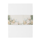 Beach Seashells Floral Wedding Belly Band Uitnodigingen Wikkel (Achterkant Voorbeeld)