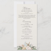 Beach Seashells Floral Wedding Programma (Voorkant)