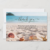 Beach Seashells Fotoviering van het leven Bedankkaart (Voorkant)