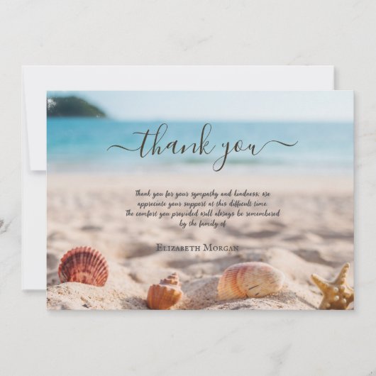 Beach Seashells Fotoviering van het leven Bedankkaart (Voorkant)