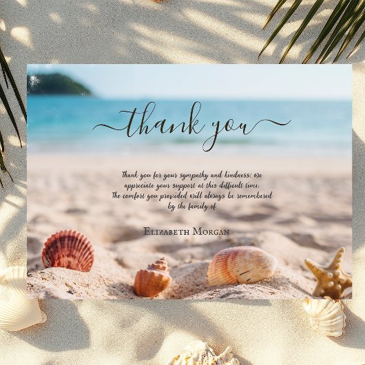 Beach Seashells Fotoviering van het leven Bedankkaart