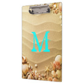 Beach Seashells Hawaii Monogram Initiaal Klembord (Links)