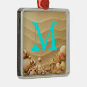 Beach Seashells Hawaii Monogram Initiaal Ornament (Rechts)