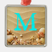 Beach Seashells Hawaii Monogram Initiaal Ornament (Voorkant)