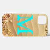 Beach Seashells Hawaii Resort Monogram IPAD Case (Achterkant (horizontaal))