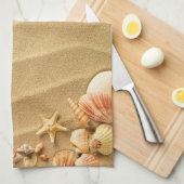 Beach Seashells Hawaii Sand Kitchen Dish Towel Theedoek (Quarter Fold)