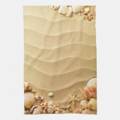 Beach Seashells Hawaii Sand Kitchen Dish Towel Theedoek (Verticaal)