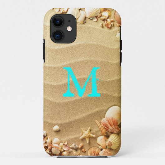 Beach Seashells Hawaii Sand Monogram IPHONE 5 Hoes (Achterkant)