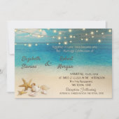 Beach Seashells Lights Weddenschap Kaart (Voorkant)