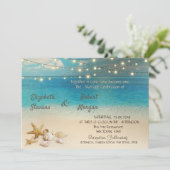 Beach Seashells Lights Weddenschap Kaart (Staand voorkant)