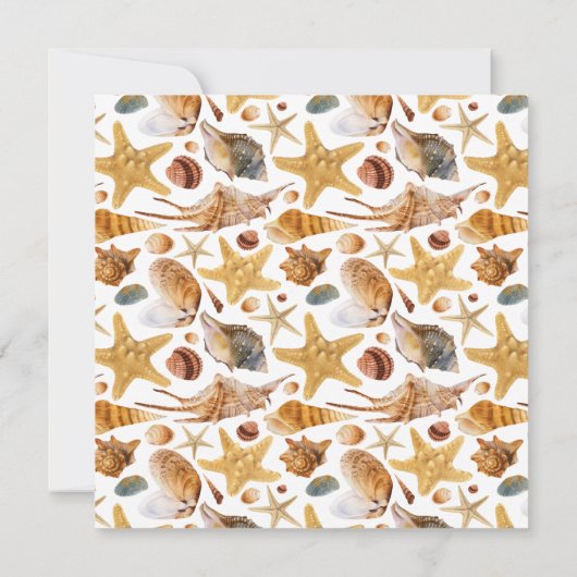 Beach Seashells Moving Announement Kaart (Achterkant)