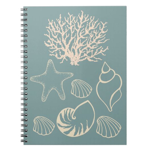 Beach Seashells Nautical Journal Notitieboek Cadef (Voorkant)