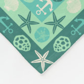 Beach Seashells Nautical Moderne Blauwgroen Green Fleece Deken (Hoek)