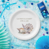 Beach Seashells | Nautical Tropical Wedding Papieren Bordje (Feest)