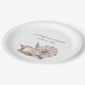 Beach Seashells | Nautical Tropical Wedding Papieren Bordje (Gekanteld)