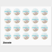 Beach Seashells Nautical Tropical Weduwmonogram Ronde Sticker (Vel)