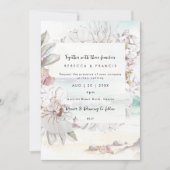 Beach Seashells Ocean Wedding Uitnodiging (Voorkant)