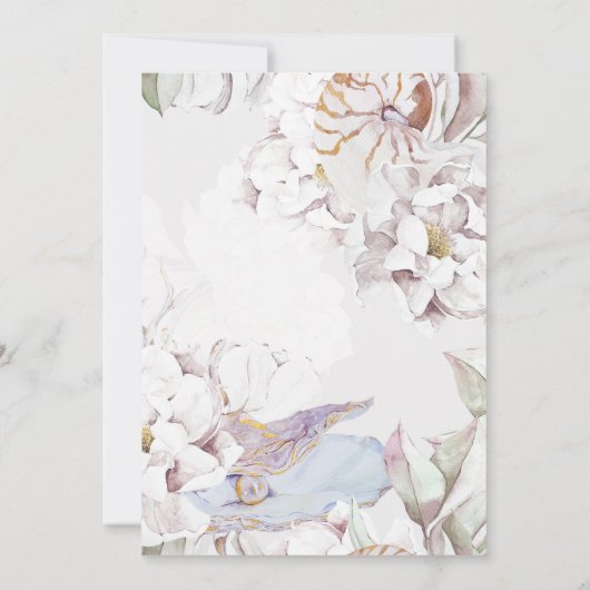 Beach Seashells Ocean Wedding Uitnodiging (Achterkant)