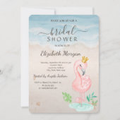 Beach Seashells roze flamingos Vrijgezellenfeest Kaart (Voorkant)