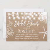 Beach Seashells Rustic Kraft Vrijgezellenfeest Kaart (Voorkant)