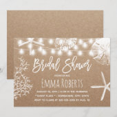 Beach Seashells Rustic Kraft Vrijgezellenfeest Kaart (Voorkant / Achterkant)