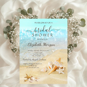 Beach Seashells Sand Vrijgezellenfeest Kaart