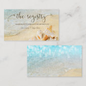 Beach Seashells Sand Wedding Registry Informatiekaartje (Voorkant / Achterkant)